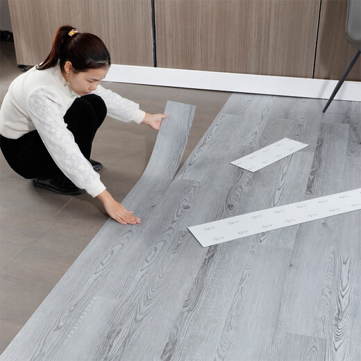 Nordic Simple Grey Wood Grain PVC PLANTERA Autoadhesivo Piso de plástico Piso comercial Renovación de piso Número de artículo 9902