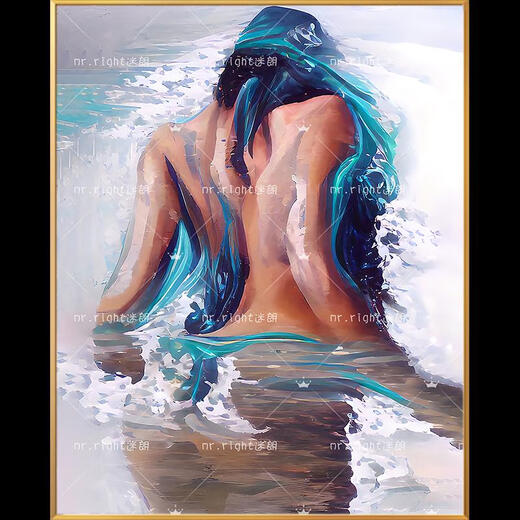 Yusenyi Huahua bricolage peinture à l'huile numérique remplissage et coloration abstrait peint à la main coloration artistique peinture à l'huile décompressée 9276 haut de gamme 50 couleurs qualité personnalisée 30*40 cm planche à dessin couleur + peinture acrylique haute luminosité +