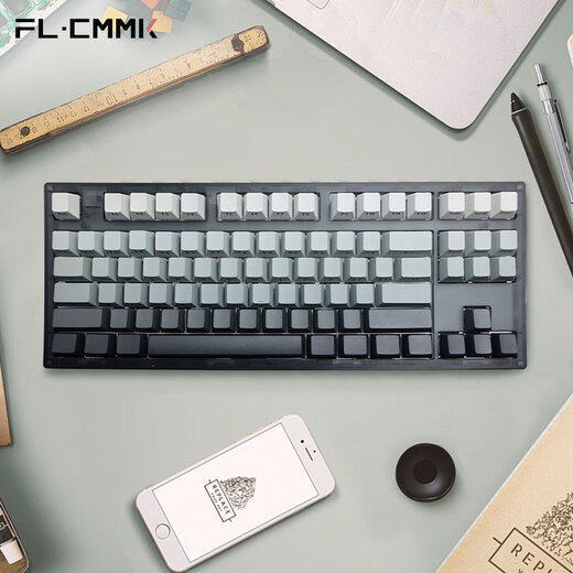FLESPORTS MK870 Verdrahtet/Bluetooth/2,4g Drei-Mode Mechanische Tastatur.