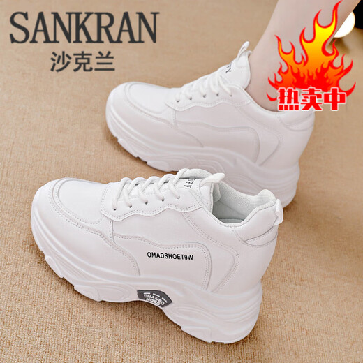 Shaklan Leather-Feel-Feels White Shoes Женская обувь 2025 Весна и осень-популярная летняя универсальная повседневная обувь.