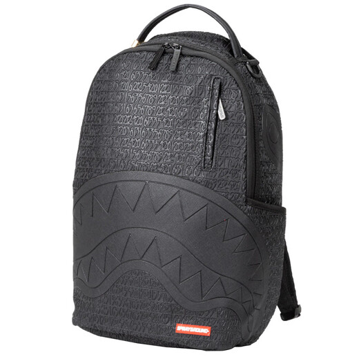SPRAYGROUND大Logo鲨鱼嘴纯色压印休闲 PVC(聚氯乙烯) 双肩包 常规 男女同款 黑色 无礼盒