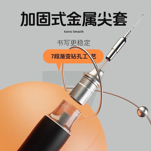 晨光K2601好顺滑特别好写按动中性笔0.5合金弹头针尖锥秒干刷题 日系按动笔-随机色-0.5mm黑芯-2支【晨光】