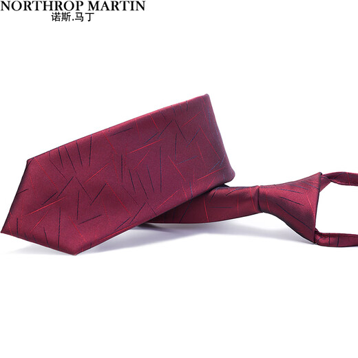 North Martin high-end red wedding zipper tie men's shirt knot-free easy-to-pull lazy high-end Qiji red