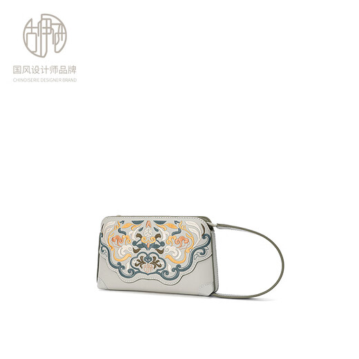 Guyisi [Wachstum von allem] Guyisi 2025 neuer Stil des chinesischen Stils leichter Luxus gesticktes Handtasche Mode Sinn [Hantai Blue Gray] _ + Geschenktasche + Schreiben Glückwünsche