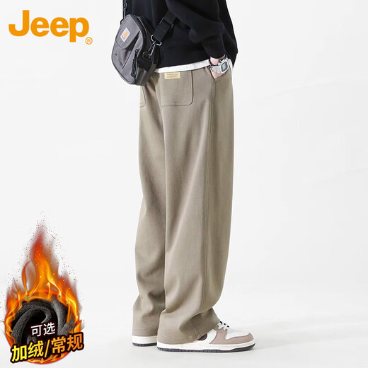 JEEP Casual Pants Men's Autumn and Winter Loose Straight Pants Men's Trendy and Versatile Sports Men's Pants Green XL