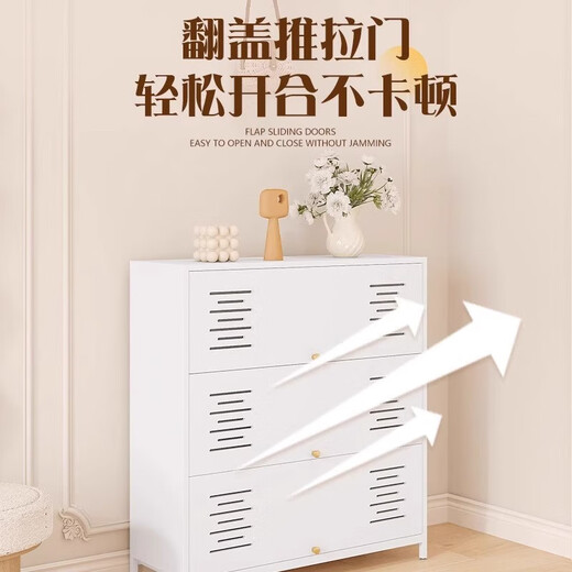 Moloo Steel Schuhschrank Haushalt Eingang Atmungsfreie staubfeste Schuhregal Boden großer Kapazität Flip Türstaderschrank Korridor Aufbewahrungsschrank grau 5 Tür 10. Stock 1695*900*350 mm