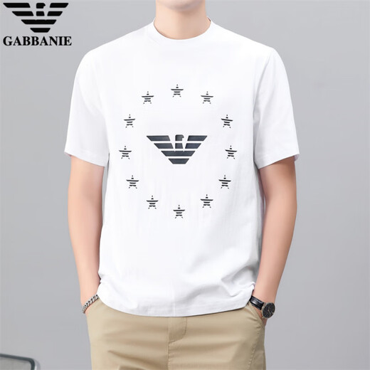 FALAMAONE高端纯棉短袖t恤男夏季新款潮流体恤上衣男士休闲商务半袖汗衫 1518黑色 M 建议100-125斤