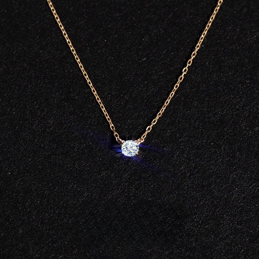 CAOX 18K gold diamond cultured diamond necklace for women 30-point pendant gold rose gold platinum 50-point single diamond for girlfriend 18K gold color 10-point cultured diamond necklace-38+5cm