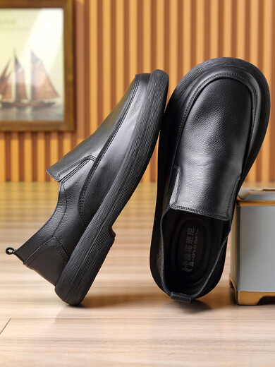 Safna wide-toe men's shoes, big feet bone leather shoes, casual leather shoes, men's soft sole spring and autumn wide-foot men's toe layer cowhide high-end trend brown-15051 genuine leather four-season shoes 43