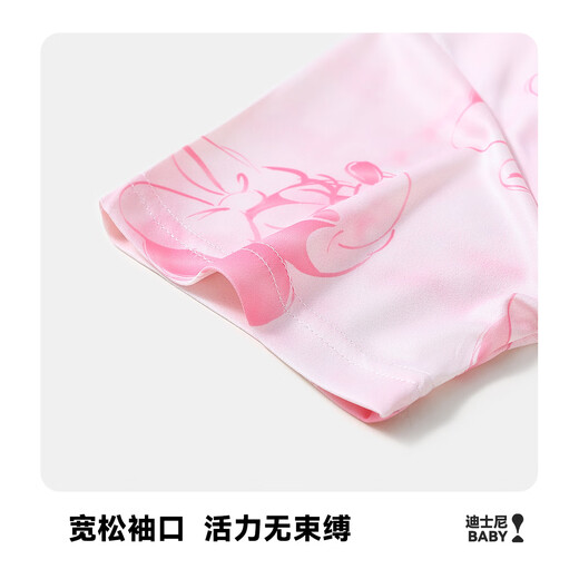 Disney baby迪士尼女童速干套装儿童短袖短裤两件套中大童装运动服夏 紫色130