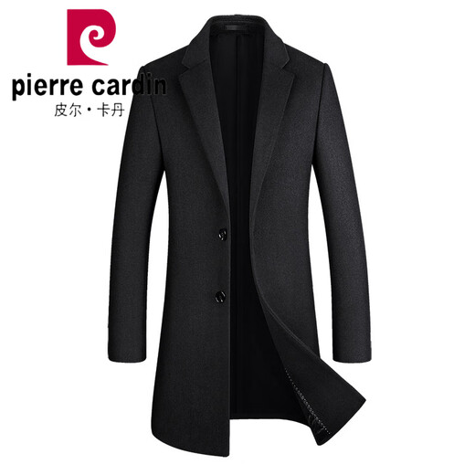 Pierre CARDIN woolen coat men's slim mid-length winter new windbreaker men's thick wool nie men's jacket gray (without cotton) M 170