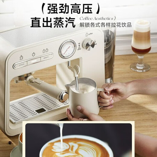 Stelang ST-693b Italienische Kaffeemaschine All-in-One-Heimstand kleiner halbautomatischer Dampfmilchschaum Reis Weiß
