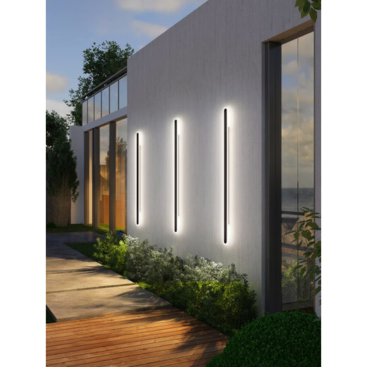 Daguanyuan outdoor wall lights minimalist outdoor indoor long strip lights villa wall door wall lights courtyard column wall lights 003Z 9227-[Rainproof model] 9227-80cm-Neutral light-