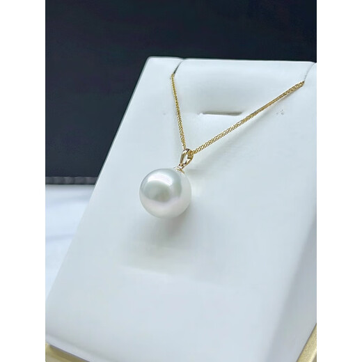 DL 1998 Fat Donglai same style Australian white pearl pendant natural color freshwater Edison comparable to perfect round strong light almost flawless 1 18K thick gold version melon seed buckle (+ silver chain) 11-12mm