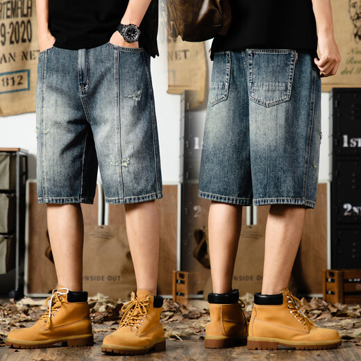 Rankdavid Light Luxury New Brand American Casual Denim Shorts Мужчины носят 5 минут.
