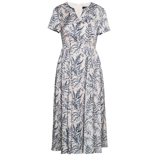 ROEYSHOUSE French elegant printed dress for women 2025 summer new fashion slim satin large hem skirt 12173 color L