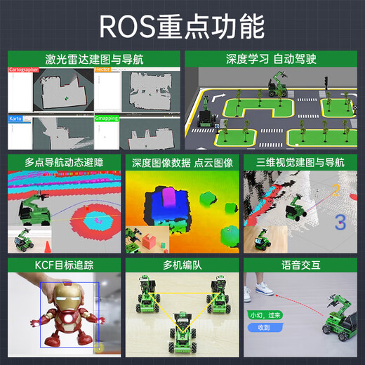 幻尔ROS2机器人AI大模型具身智能3D深度视觉SLAM建图导航搬运JetRover树莓派机械臂JetsonNano智能小车 【麦轮底盘】旗舰版+铝箱 G4雷达 Jetson Orin Nano（8G