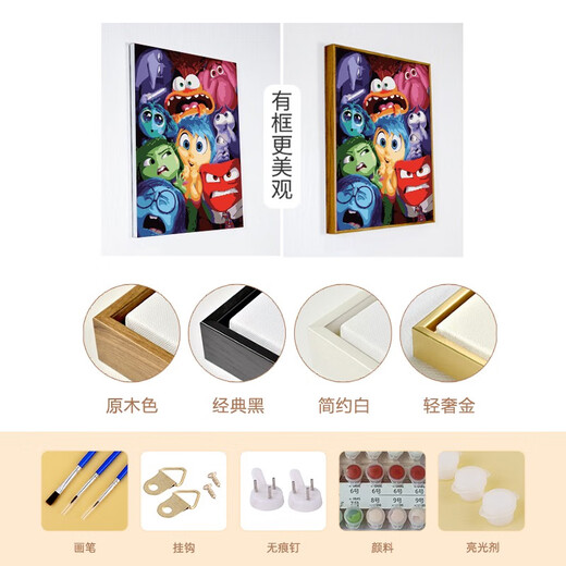 JPHZNB头脑特工队diy数字手工填充涂色油彩卡通动漫手 nx15281 30*40cm绷好内框