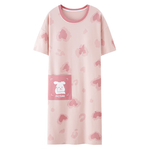 Pang Donglai DL Nachthemd für Frauen Sommer Kurzarm mit mittlerem Stil mit mittlerem Längen und Fett und großer großer Fett MM200jin [Jin entspricht 0,5 kg] Dünnes Modell für Frauen schwangere Frauen Pyjamas F6626 M (80-100jin [Jin gleich 0,5 kg]))