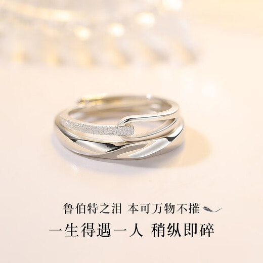 MZMZ brand platinum couple ring for men and women p950 platinum pair of rings, engagement ring, birthday gift for girlfriend and wife, light luxury model - Rupert's Tears pair of rings