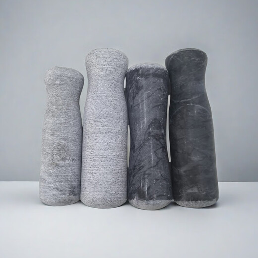 Qi Yuemang garlic pounder stone hammer garlic nest stone hammer garlic mortar stone hammer stone hammer stone bar stone mortar hammer garlic hammer old-fashioned stone hammer frosted bluestone hammer about 12.5cm