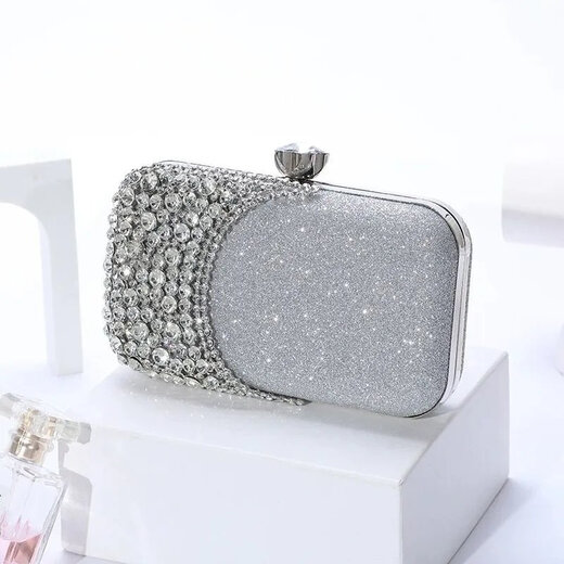 Yingtang celebrity diamond bag banquet dress clutch bag dinner bag wedding bridesmaid handbag gold moon shape