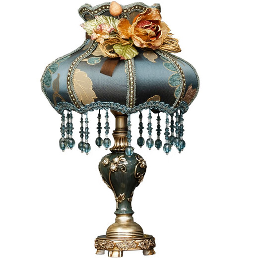Guanxia European-style desk lamp bedroom bedside lamp warm and creative light luxury American retro modern night lamp wedding desk lamp living room YL9930 model large push button switch
