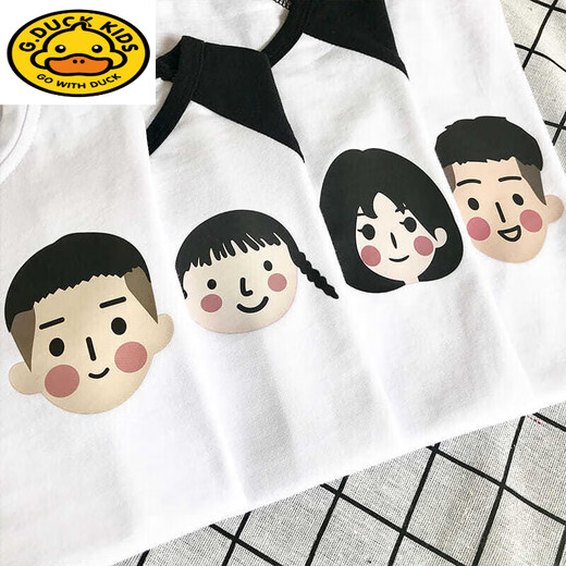 Little Yellow Duck Parent-Kind-Sommerkleidung 2025 Neue Familie drei und vier Familienfamilienmodmutter und Tochter Kleidung Bruder und Schwester Kleidung T-Shirt Kurzarm SQ686: Ragsaw 120 Männerbaby