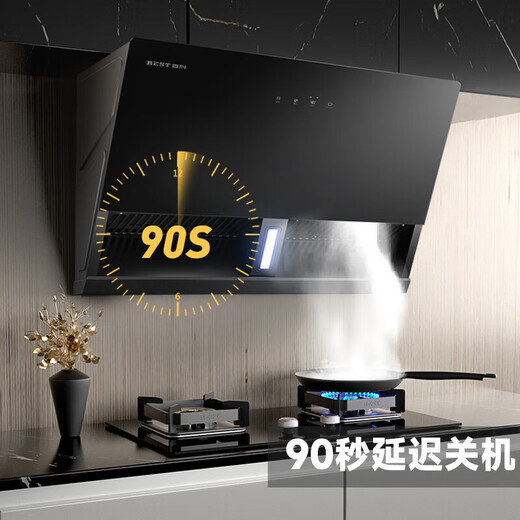 百得（BEST）侧吸式抽油烟机家用小尺寸695mm20立方大吸力烟机触控式一级能效脱排油烟机 单烟机 CXW-260-E151C E151C小户型侧吸烟机