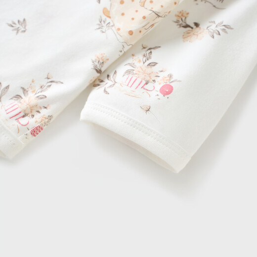 Tongtai (TONGTAI) baby wrap clothes spring and autumn pure cotton newborn clothes baby jumpsuit triangle romper pink 73cm