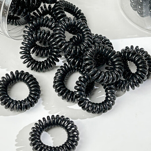 Jiaoxuefei telephone cord hair ties small size 20 black rubber bands for hair high elastic hair ties hair rope headband