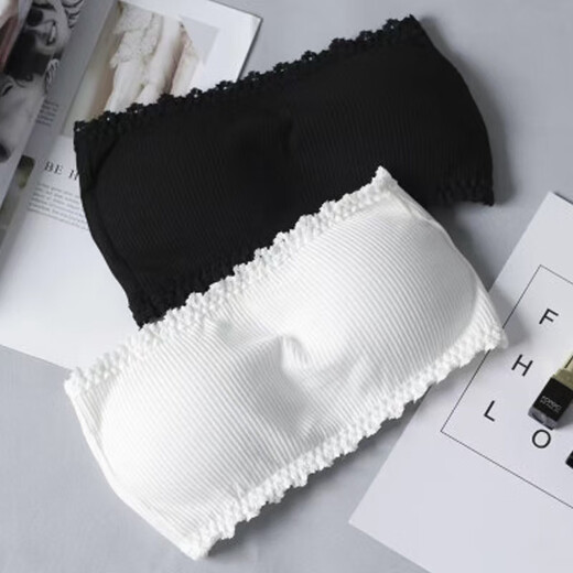 Yu Zhaolin's fresh and simple one-line strapless vest for women to prevent exposure and beautiful back, girl's chest strap, chest pad, push-up bra, strapless - white 1 piece, one size fits all (80-120Jin Jin is equal to 0.5kg)