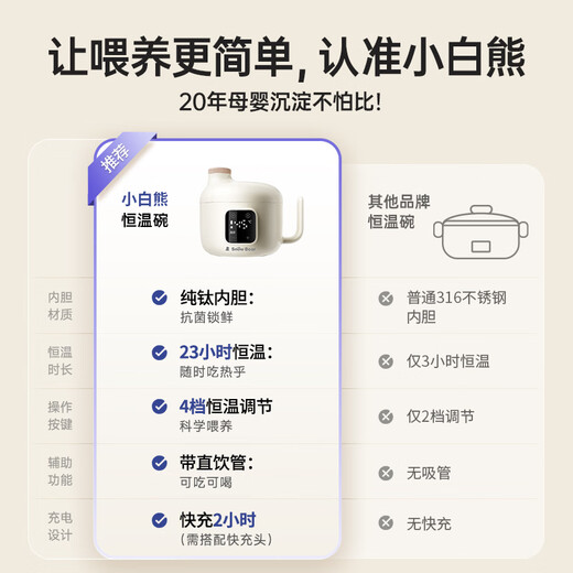 宝宝婴儿专用辅食碗恒温Ti钛钢恒温碗6025+适配器