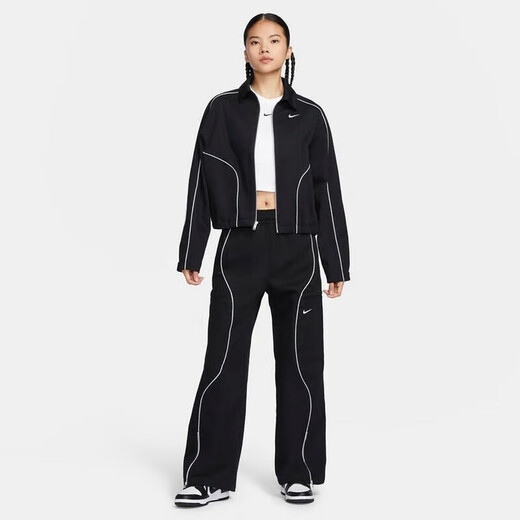 Nike (Nike) Frauenwebische Jacke, lose Casual Jacket, einfaches trendiges Revertop, Sportswear, FN1941-010 XS