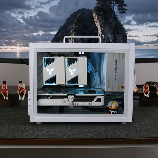 AMD Ryzen R5 9500F/7500F/5060TI/9060XT graphics card student dormitory pure white mini mini host desktop computer host assembly small computer DIY complete machine configuration four | R5 7500F/RTX5060