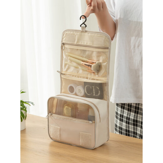 He Jiagong Washing Bag Cosmetic Bag Women's Portable Large Capacity Carry-On Organizing Bag Simple Men's Travel Waterproof Storage Bag Upgraded Navy Blue