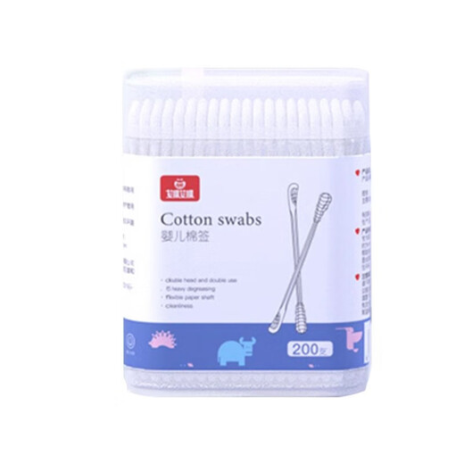 
Baby cotton swabs for newborns, booze, ultra-fine cotton swabs for baby ear piercing, special ear piercing spoon for newborns, 2 boxes/400 pieces, water droplets + spiral head