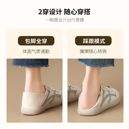 ZHR women's white shoes women's versatile real cowhide women's shoes lightweight and breathable student casual shoes for women A67N rice gray 37