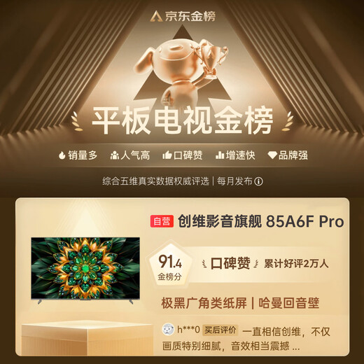 Skyworth TV 85A6F Pro 85-inch smart flat-panel TV 2880 partition QD-Mini LED sound bar LCD game 85-inch state subsidy 20% A6E+