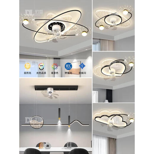 Leishi Lighting NVC Zhongshan ventilateur Éclairage de paquet entiers entièrement moderne simple 2024 Nouveau spectre complet de cuivre pure électrique High-signal 9717