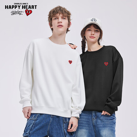 Charles Heart White Deer & Wang Churan Same Style Sweaters for Men and Women Couples Same Style Round Neck Loose Youth Bottoming Shirt Light Card L