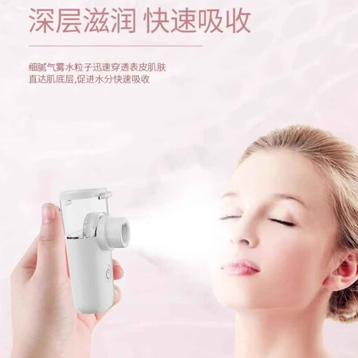 Fukong Portable Nano Spray Moisturizer Sprayer Oxygen Injection Portable Facial Moisturizing Small Facial Steamer Facial Steamer Cold Spray Handheld Humidifying Beauty Device White Nano Moisturizer + Mist Eye Moisturizer