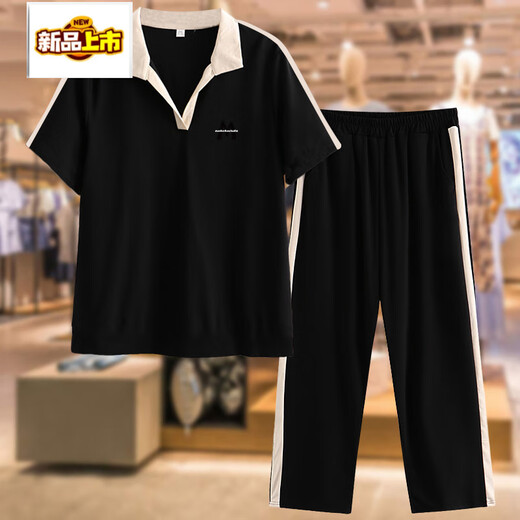 
CHUJING 2025 new sportswear suit for women in summer new fashionable and fashionable POLO collar top casual versatile trousers two purple M suggest 80-100Jin [Jin equals 0.5 kg]