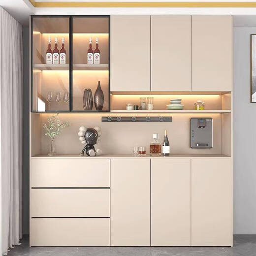 YUSENYI Armoire à vin en bois massif personnalisé Armoire latérale haute armoire de ranget de ranget mur intégré d'armoire d'entrée intégrée.