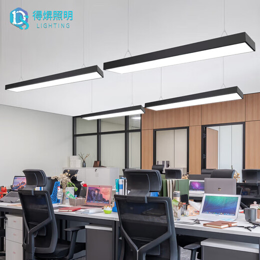 Deyan Office LED Strip Light Conference Room Office Light Chandelier Light Office Building Mall Fitness Commercial Lighting Black Right Angle 120*30-72W White Light