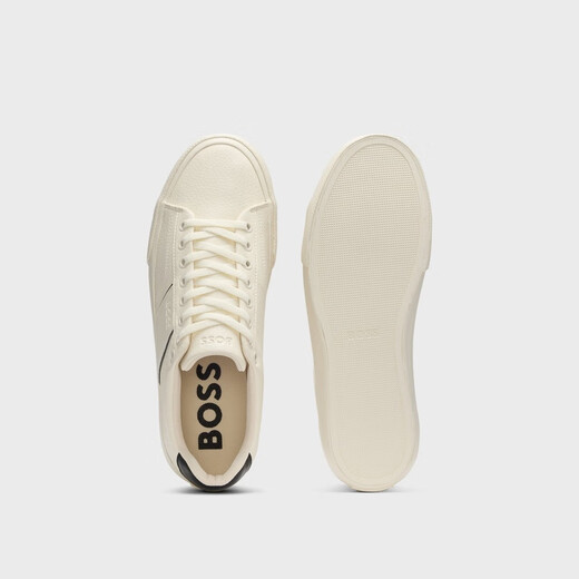 
HUGO BOSS BLACK faux leather sneakers with solid color and grain texture 50522833_101 39