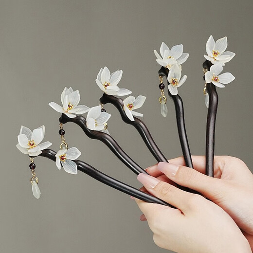 Kamalun (KAMALUN) sandalwood hairpin new Chinese style ancient style high-end lotus walking hairpin women's cool temperament hairpin hairpin headdress green lotus shadow hairpin + brand gift box