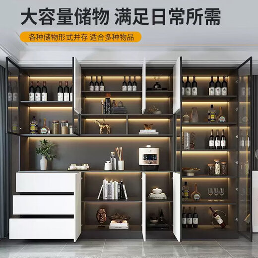 BEYZK餐边柜高柜一体靠墙现代简约轻奢客厅餐厅家用茶水酒柜收纳储物柜 款式12240*40*220顺丰安装
