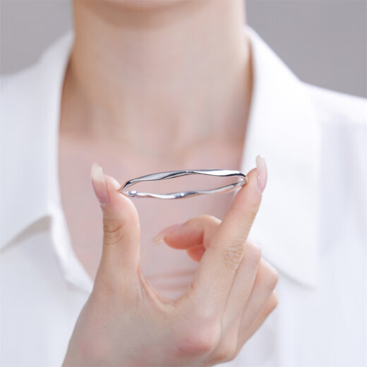 Meluxe PT950 platinum bracelet jewelry Möbius platinum bracelet birthday gift for girlfriend and wife, hollow, about 8.5g-53mm