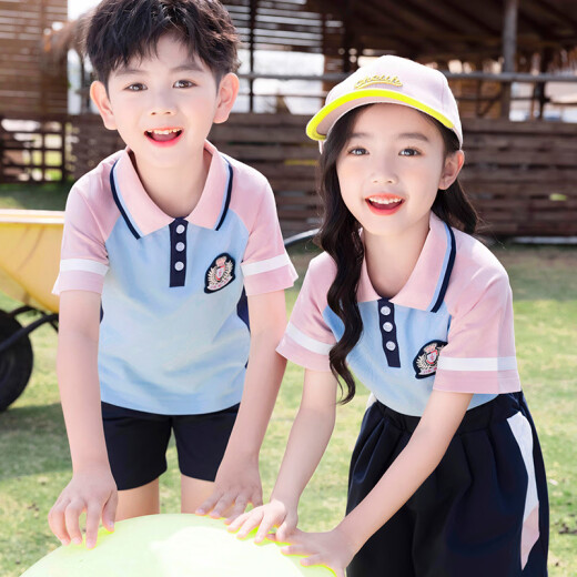 芮梦华小学生夏装校服儿童运动班服毕业演出园服 6623红色 男款(短袖+短裤) 100